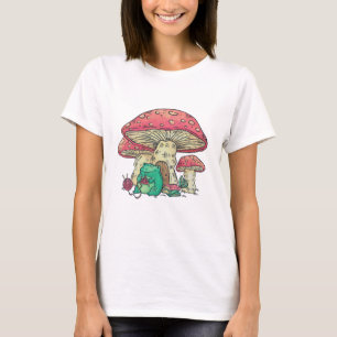 T-shirt Tricot de grenouille de cottage sous Champignons