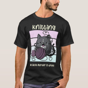 T-shirt 'Tricot Parce que le Meurtre est Mal' Chat Cozy M