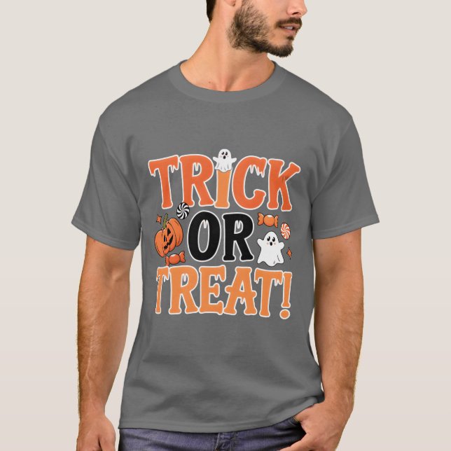 T-shirt Tricoter Halloween rétro (Devant)