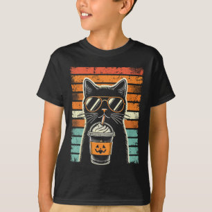 T-shirt Tricoter Ou Traiter Chat Noir Hipster Funny Hallow