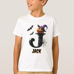 T-shirt Tricoter ou traiter mignonne J Halloween initial