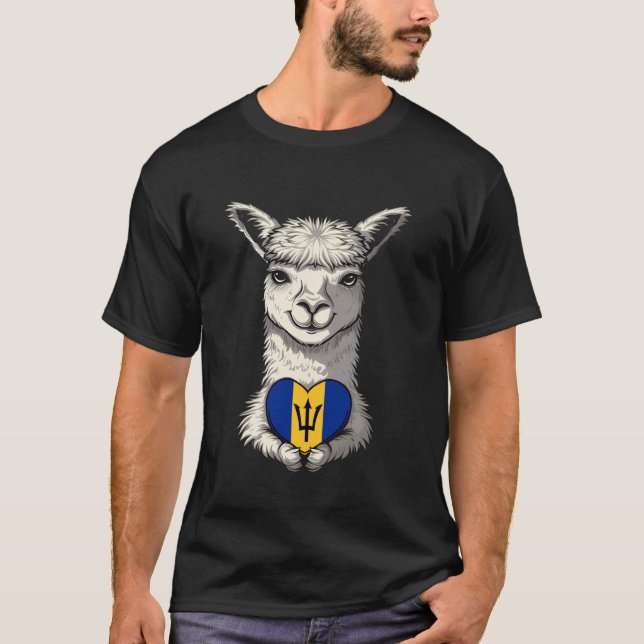 T-shirt Trident Barbados Alpaca Bajan Roots Bajan Pride He (Devant)