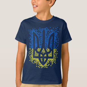 T-shirt Trident de l'emblème ukrainien tryzub dispersant l