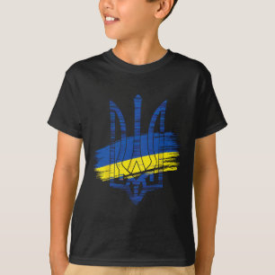 T-shirt Trident du drapeau de l'Ukraine Patriotique Hérita