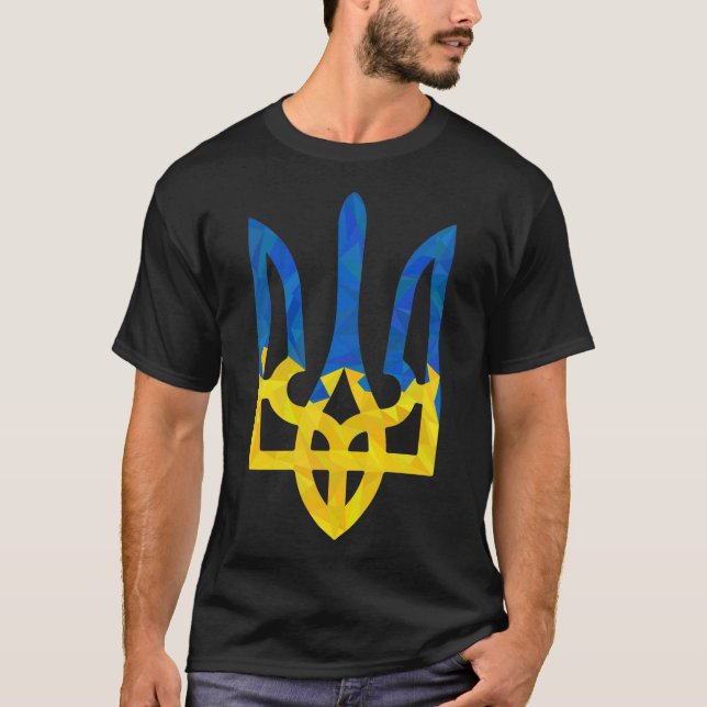 T-shirt trident ukrainien polygonal bas (Devant)
