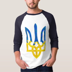 T-shirt trident ukrainien polygonal bas