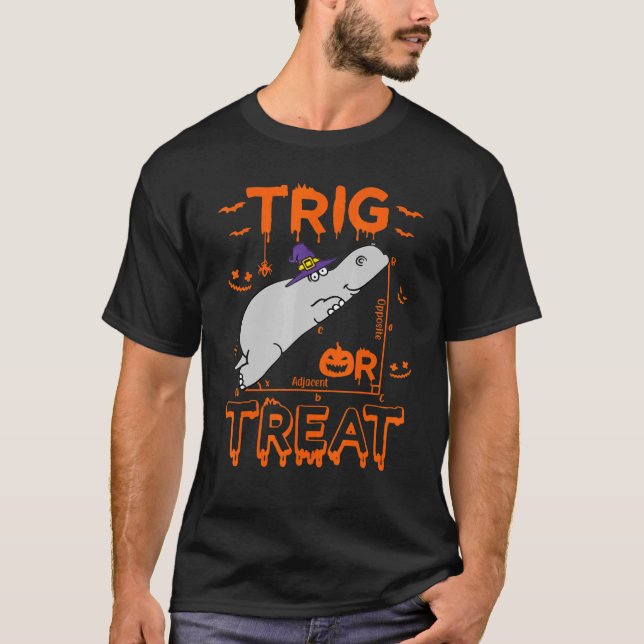 T-shirt Trier Ou Traiter Hippopotamus Math Costume Enseign (Devant)