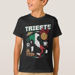 T-shirt Trieste Italie Italia Drapeau Italien Carte Souven