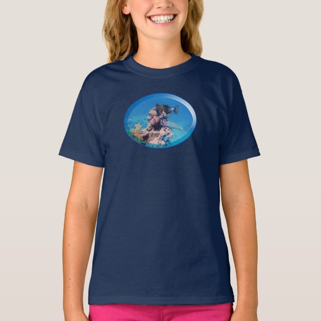 T-shirt Triggerfish at coral reef - Photographic Design |  (Devant)