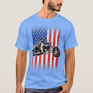 T-shirt Triker Motorcycle Patriotique American Flag Trike 