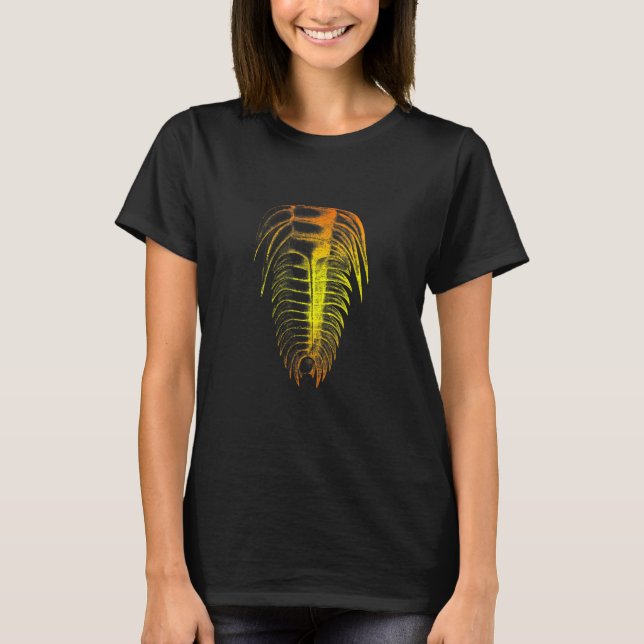 T-shirt Trilobite Orange Jaune Couleur Splash Design (Devant)