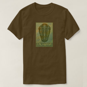 T-shirt Trilobite Paleo-chic Calymene en vert