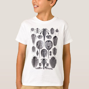T-shirt Trilobites et fossiles en noir et blanc