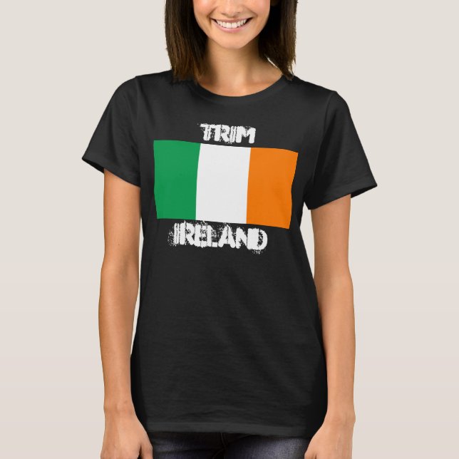 T-shirt Trim, Irlande avec drapeau irlandais (Devant)