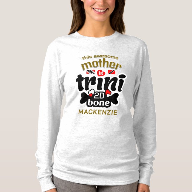 T-shirt Trini jusqu'aux os Texte MÈRE BROWN (Devant)