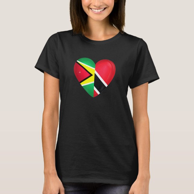 T-shirt Trinidad and Tobago Flag Trini Guyana Guyanese Fla (Devant)