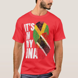 T-shirt Trinidadien Plus Jamaïcain Mélanger ADN Drapeau Hé