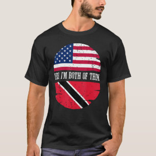 T-shirt Trinité-Et-Tobago Trini Racines Moitié États-Unis 