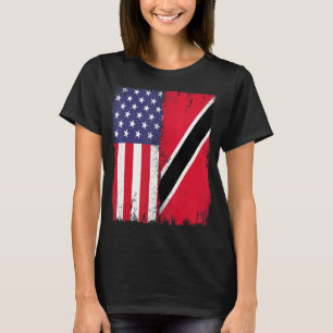 T-shirt Trinité-Et-Tobago Trini Racines Moitié États-Unis