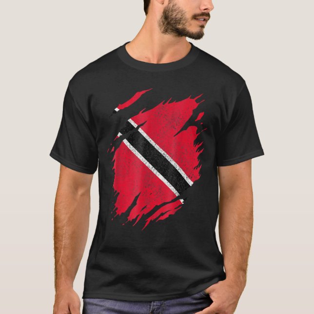 T-shirt Trinité-et-Tobago Trinidadienne Flag Pride Caraïbe (Devant)