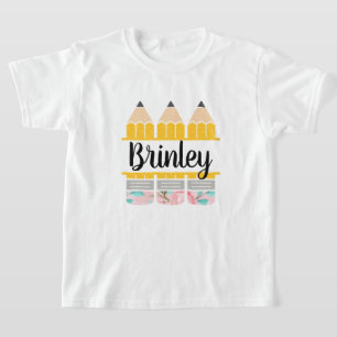T-shirt Trio au crayon floral personnalisé