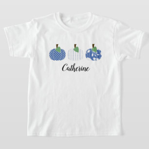 T-shirt Trio Citrouille bleu filles