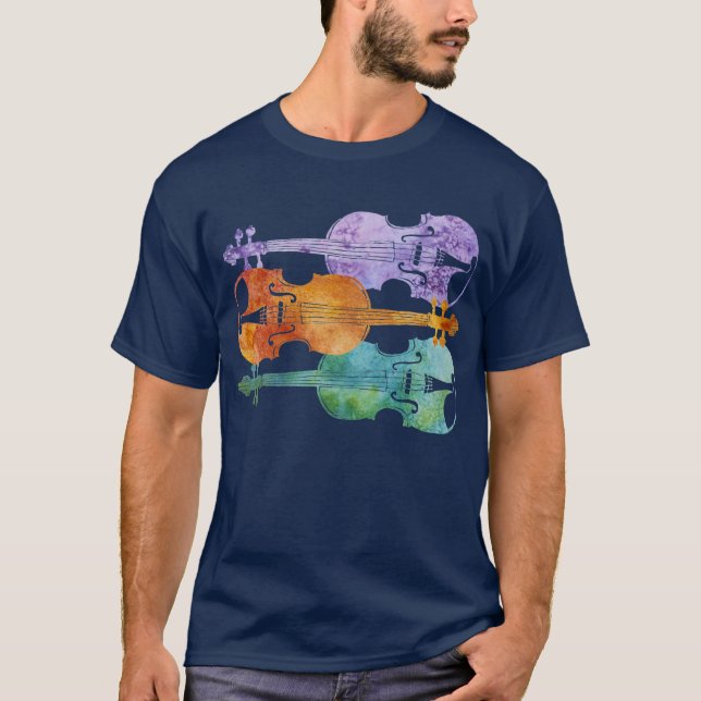 T-shirt Trio coloré de violon (Devant)