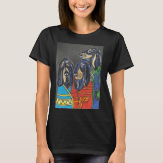 T-shirt Trio Coon Dogs in Native American Blankets