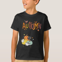 Trio Cute Citrouille Chats Bonjour Automne Automne