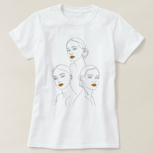 T-shirt Trio d'art en ligne féminin élégant, féminin minim
