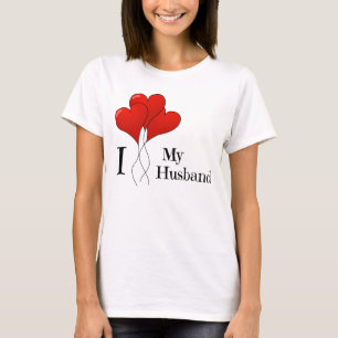 T-shirt Trio de ballons rouges en forme de cœur Je t'aime 