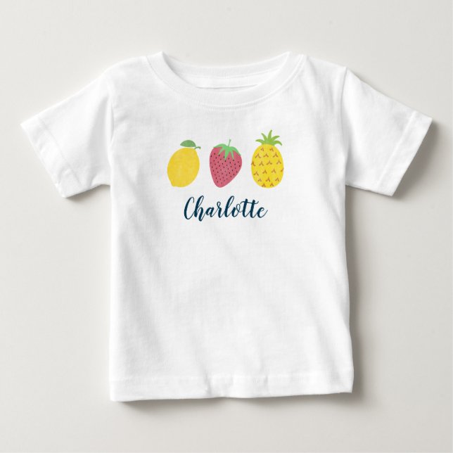 T-shirt trio de fruits tropicaux d'été pour bébé (Devant)