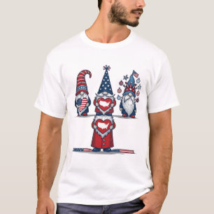 T-shirt Trio de gnomes patriotiques dessin vectoriel vinta