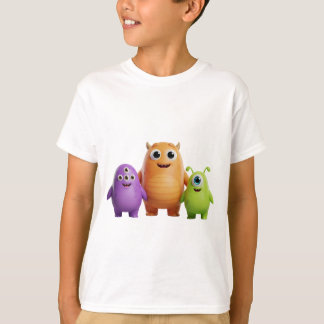 T-shirt Trio de monstres 3D sympathiques