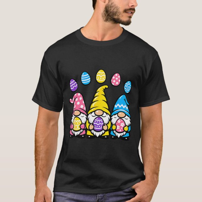 T-shirt Trio de nains de Pâques mignons printemps  (Devant)