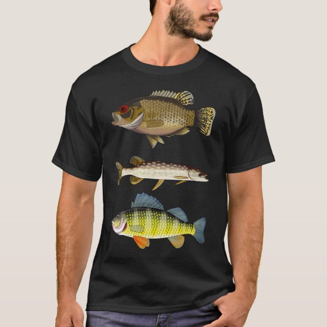 T-shirt Trio de poissons de lac (Devant)
