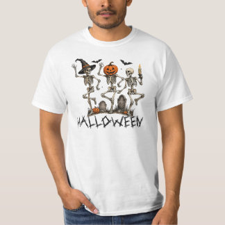 T-shirt Trio de squelettes dansants, fête d'Halloween