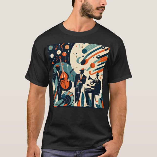 T-shirt Trio du Jazz Age du Milieu du Siècle Moderne (Devant)