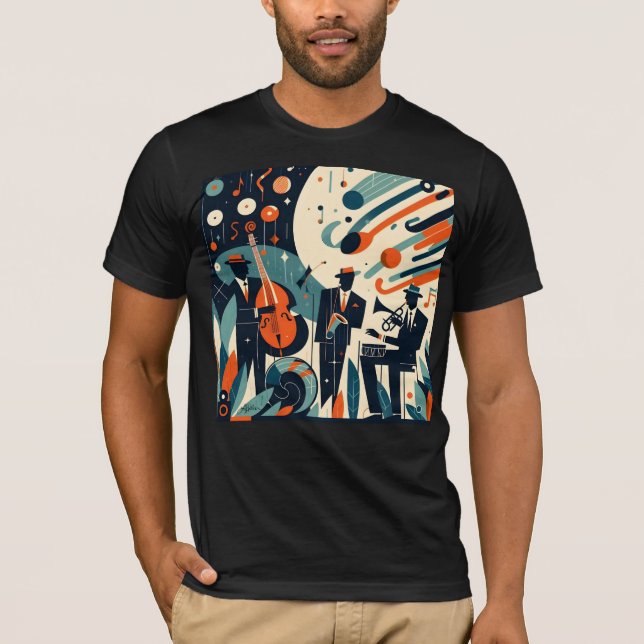 T-shirt Trio du Jazz Age du Milieu du Siècle Moderne (Devant)