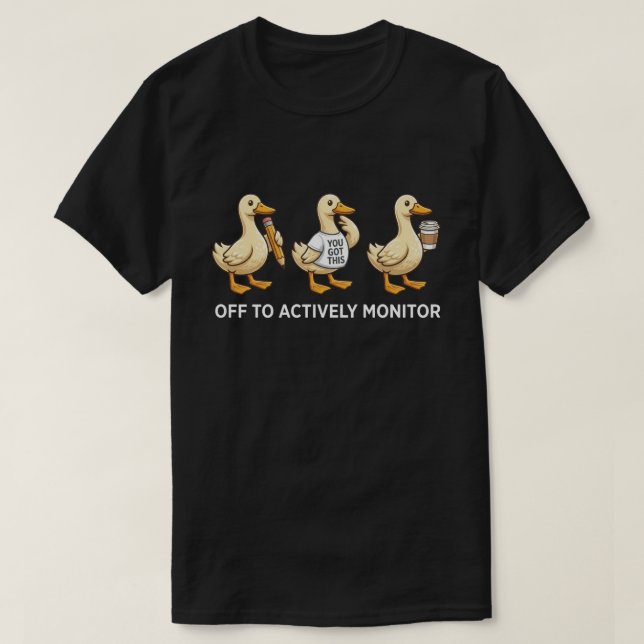 T-shirt Trio Funny Duck Surveillance Professionnelle Graph (Design devant)
