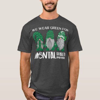 T-shirt Trio Gnome En Mai Nous Portons Vert Pour La Santé 