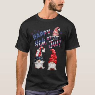 T-shirt Trio Gnomes migre Us Drapeau Fête de l'Indépendanc