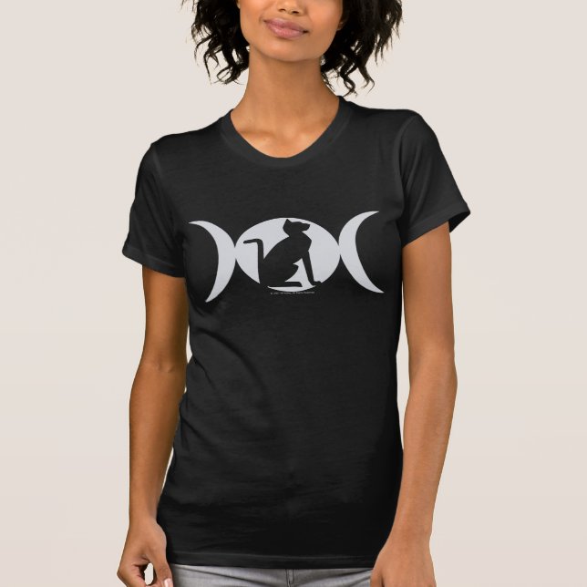 T-shirt triple de chat de lune (Devant)