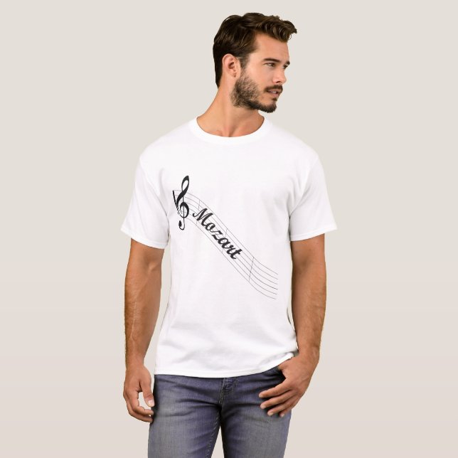 T-shirt Triple de musique classique de Mozart (Devant entier)
