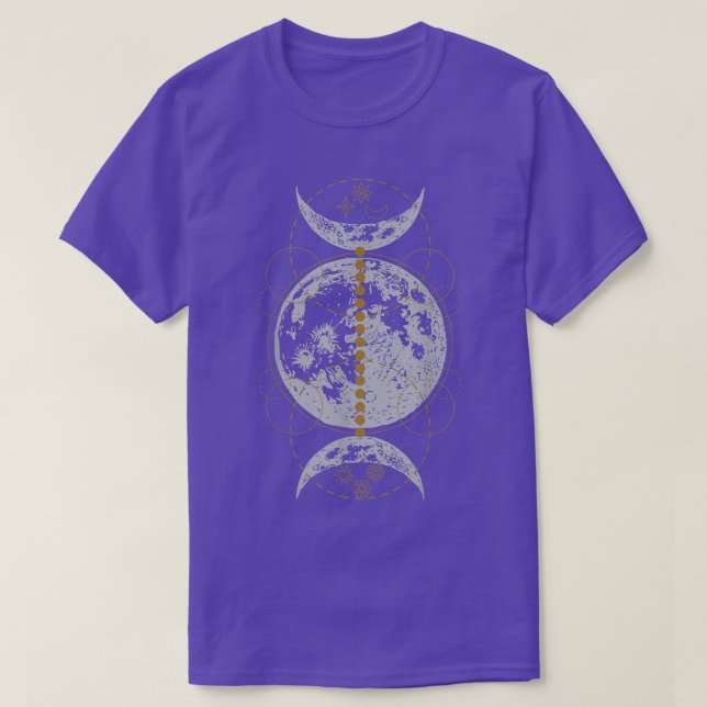 T-shirt Triple Lune - Sorcière gothique Wicca Witchcraft O (Design devant)
