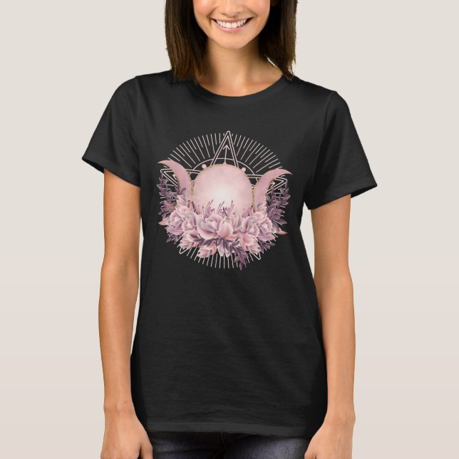 T-shirt Triple Moon - Triple Goddess - Doux Floral (Devant)