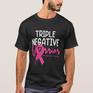 T-shirt Triple Négatif Warrior Rose Ribbon Breast Cancer