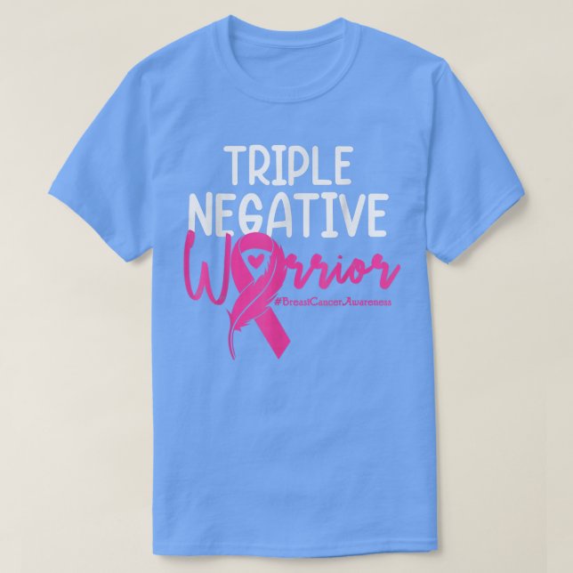 T-shirt Triple Négatif Warrior Rose Ribbon Breast Cancer (Design devant)