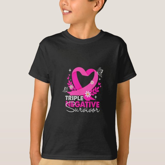 T-shirt Triple survivant négatif Sensibilisation au cancer (Devant)