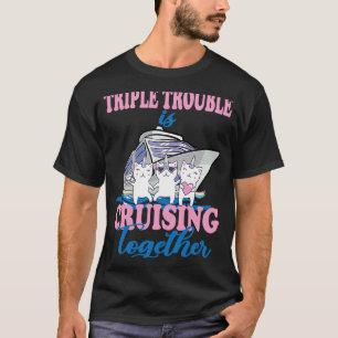 T-shirt Triple Trouble navigue ensemble avec des chats mig